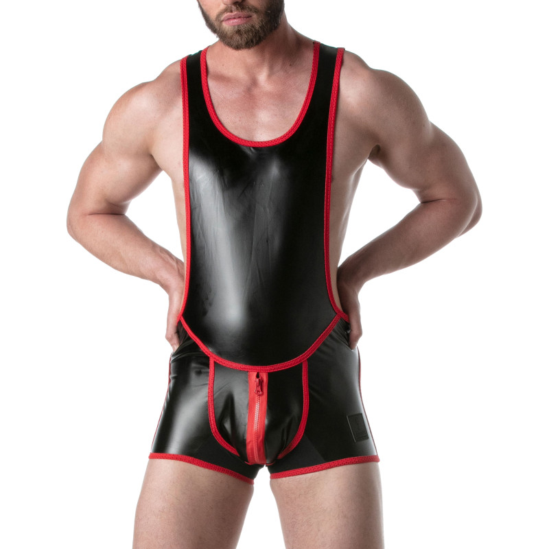 LEADER Body Singlet BRUT Noir-Rouge